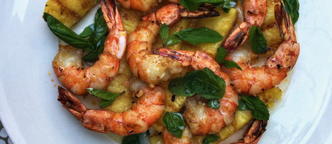 Grilled Pineapple and Shrimp