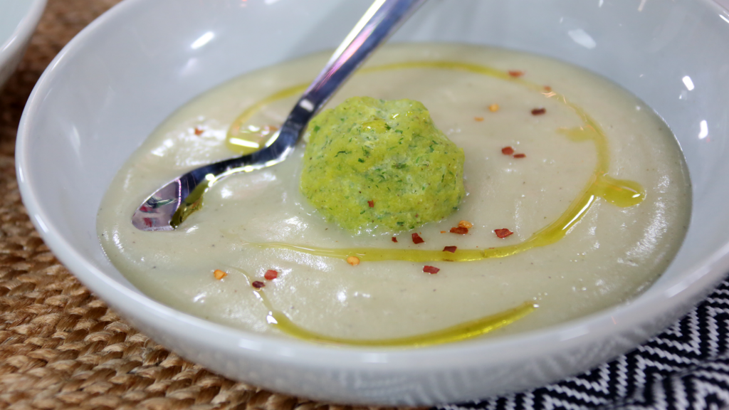 Potato Soup and Chive Dumplings | Recipes - Roger Mooking