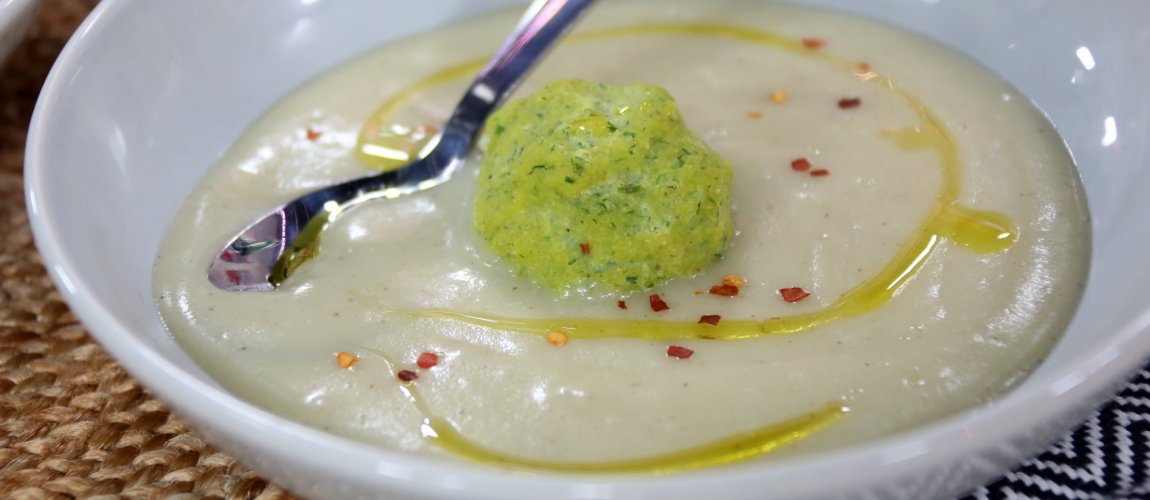 Potato Soup and Chive Dumplings